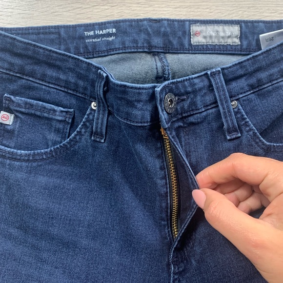 AG The Harper Essential Straight Raw Hem Ankle Jeans - Picture 5 of 11